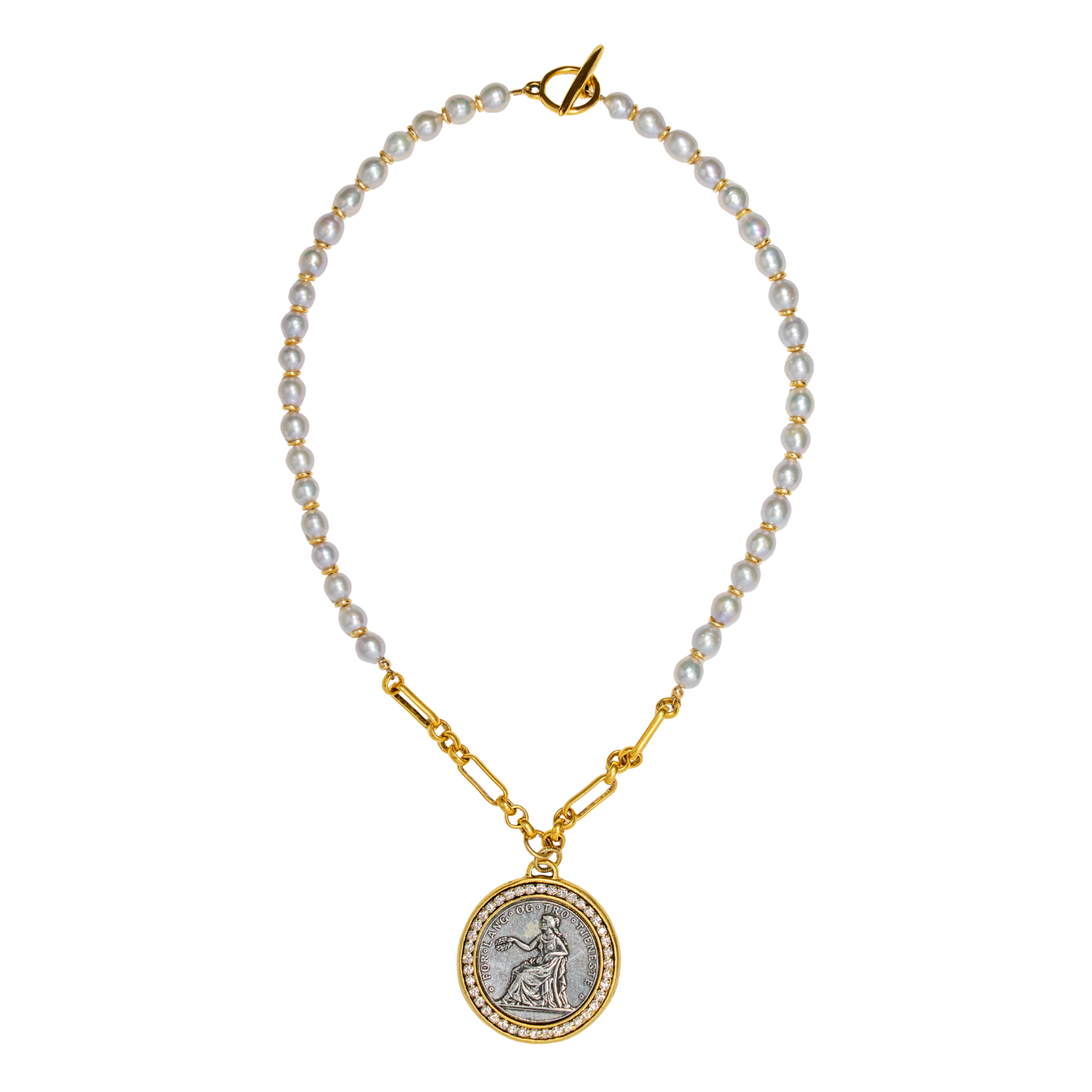 Athenia Pearl Coin Necklace