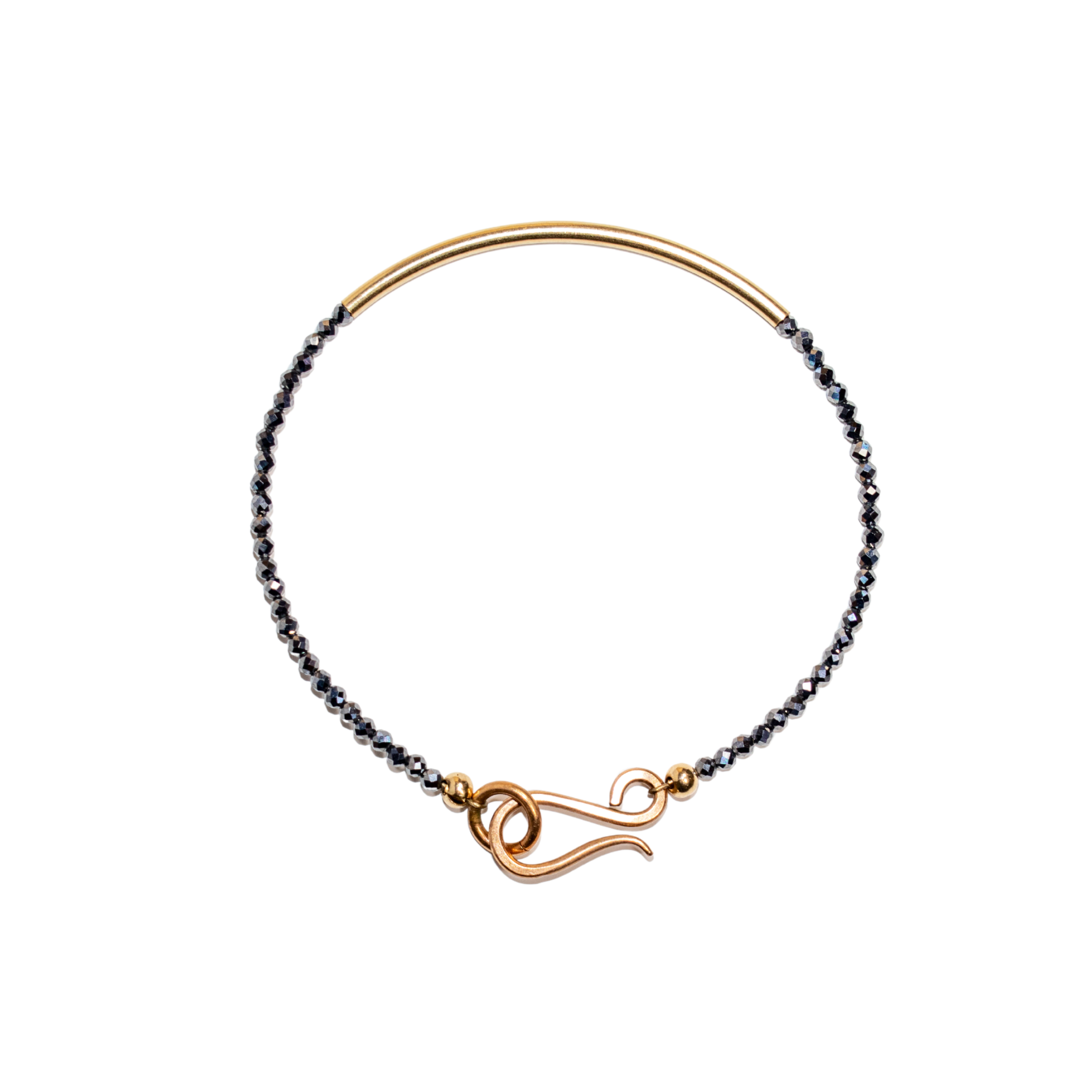 Hematite Gold Bar Bracelet